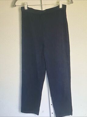 St. John Black Cropped Straight-Leg Pants